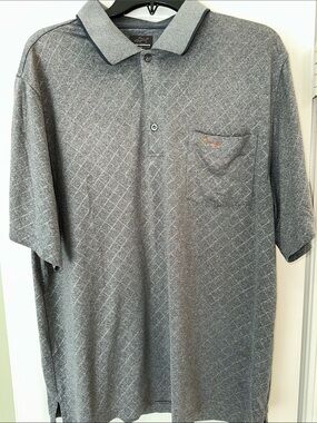 Greg Norman Collection Men's Grey Short-Sleeve Polo with Pocket